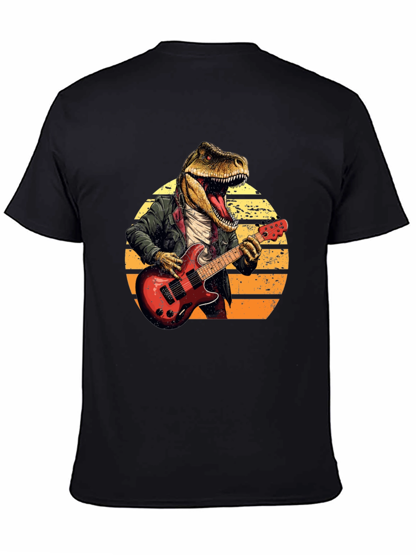 Dino Rocker T-Shirt - Cool T-Rex Guitarist Design