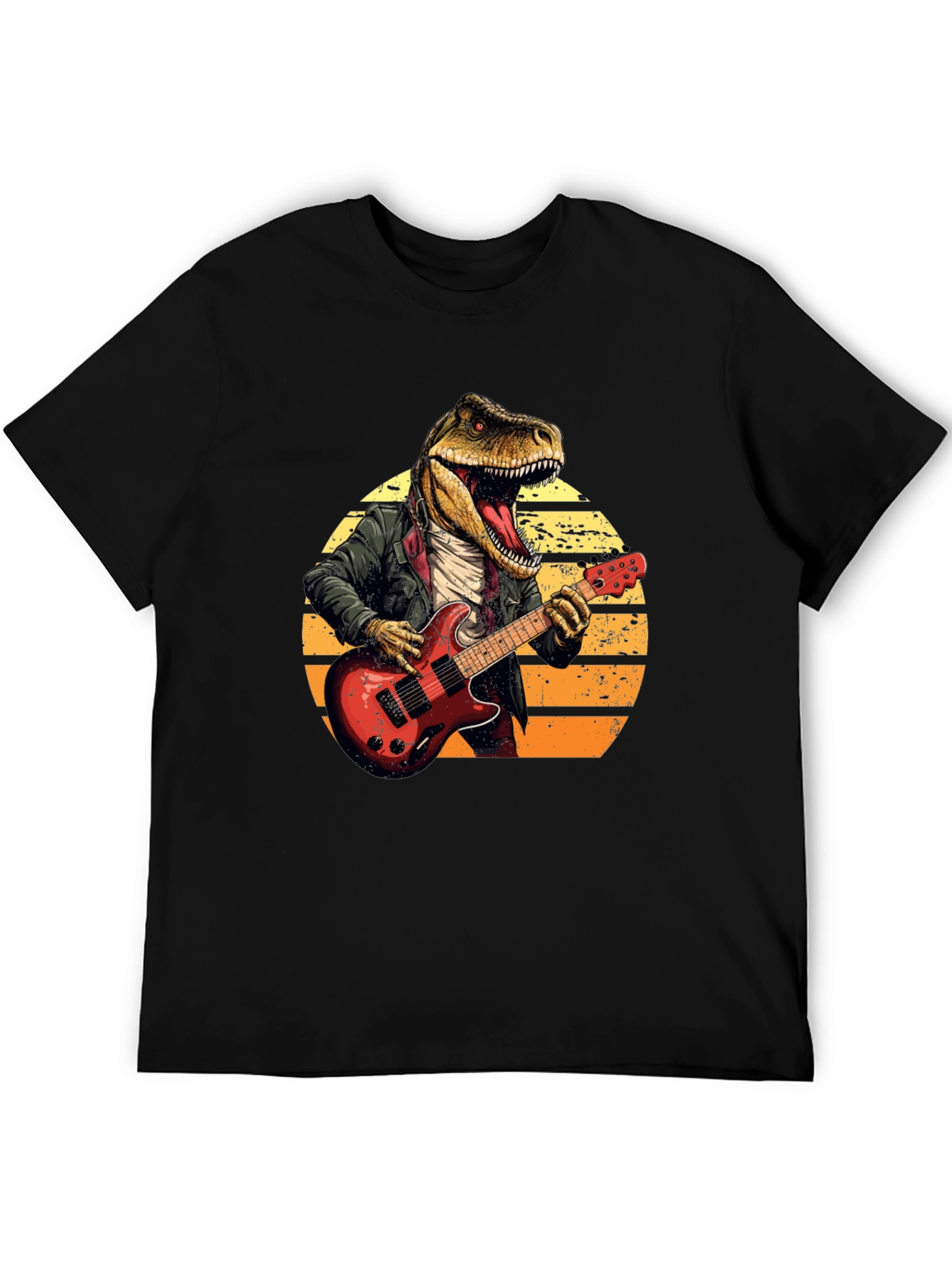 Dino Rocker T-Shirt - Cool T-Rex Guitarist Design