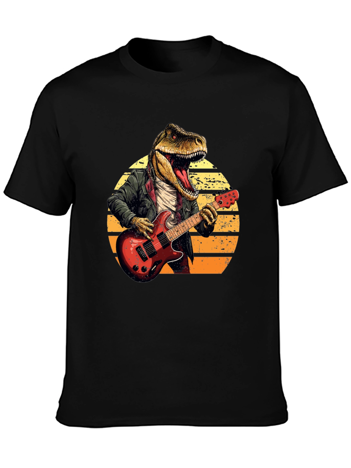 Dino Rocker T-Shirt - Cool T-Rex Guitarist Design