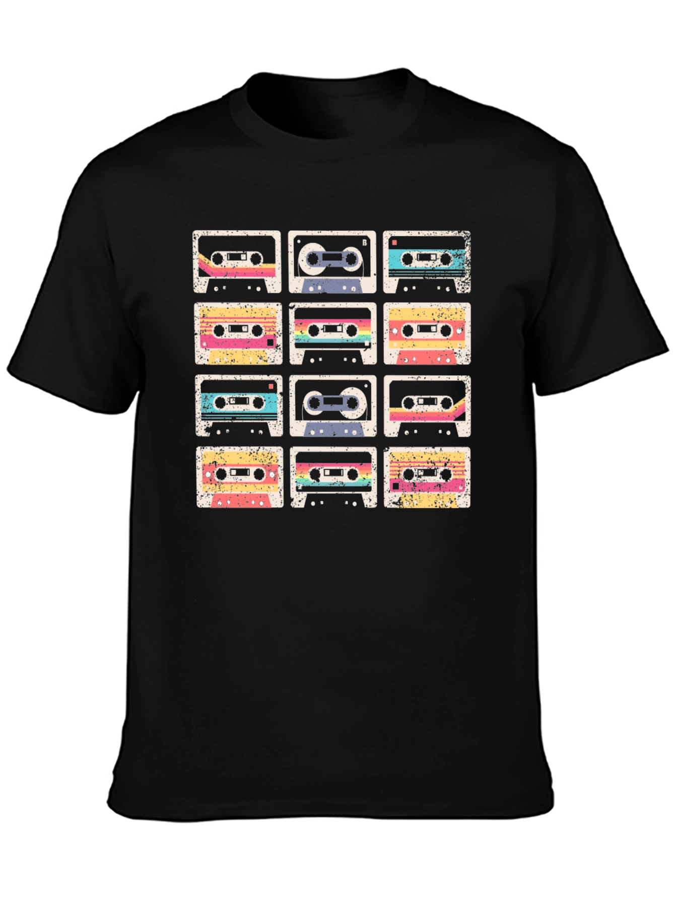 Retro Cassette Tape Grid Graphic Tee