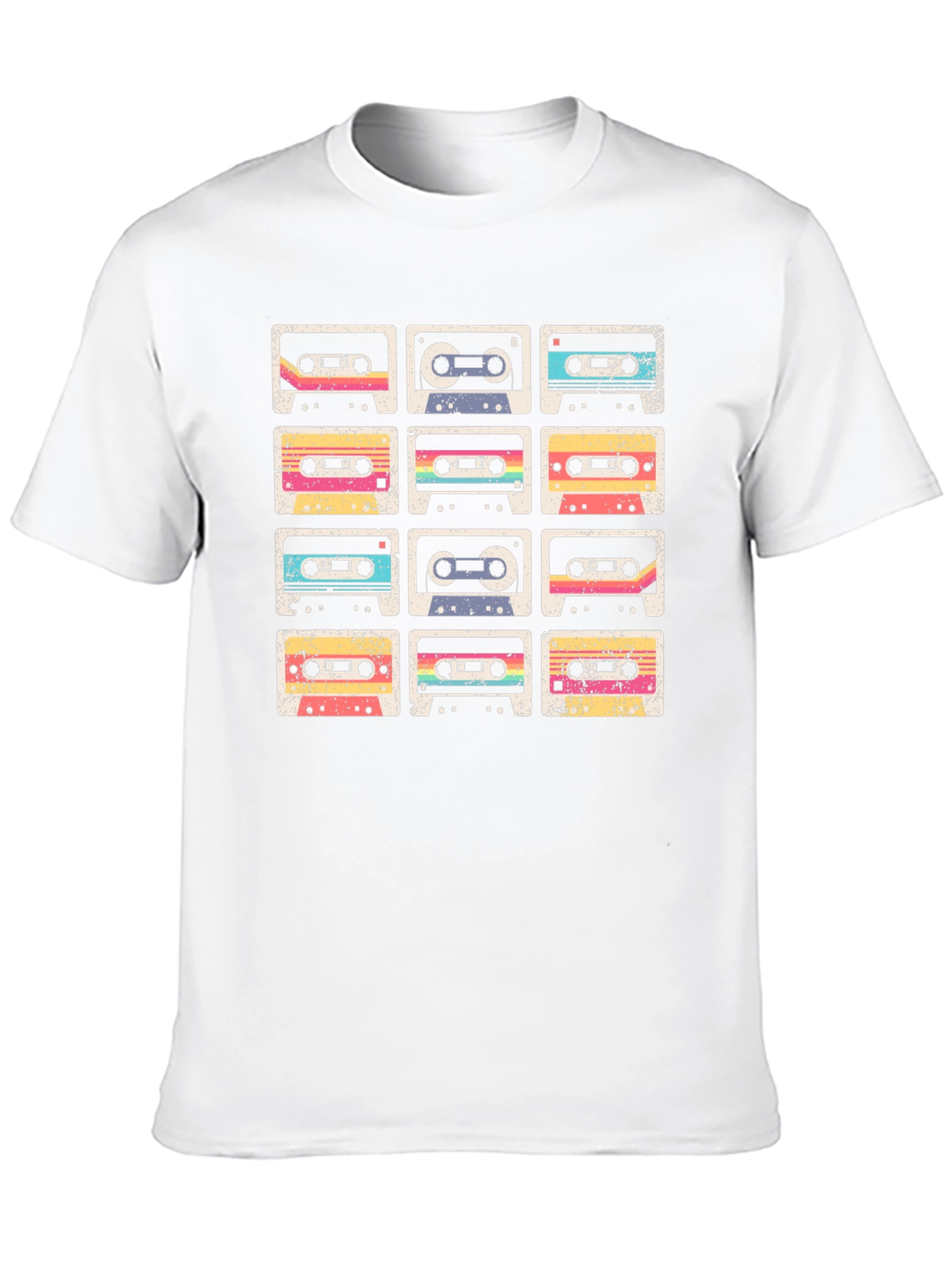 Retro Cassette Tape Grid Graphic Tee