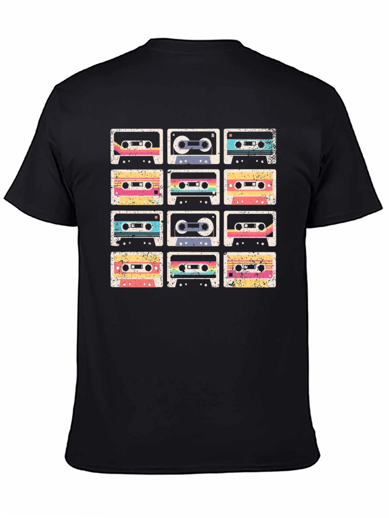 Retro Cassette Tape Grid Graphic Tee
