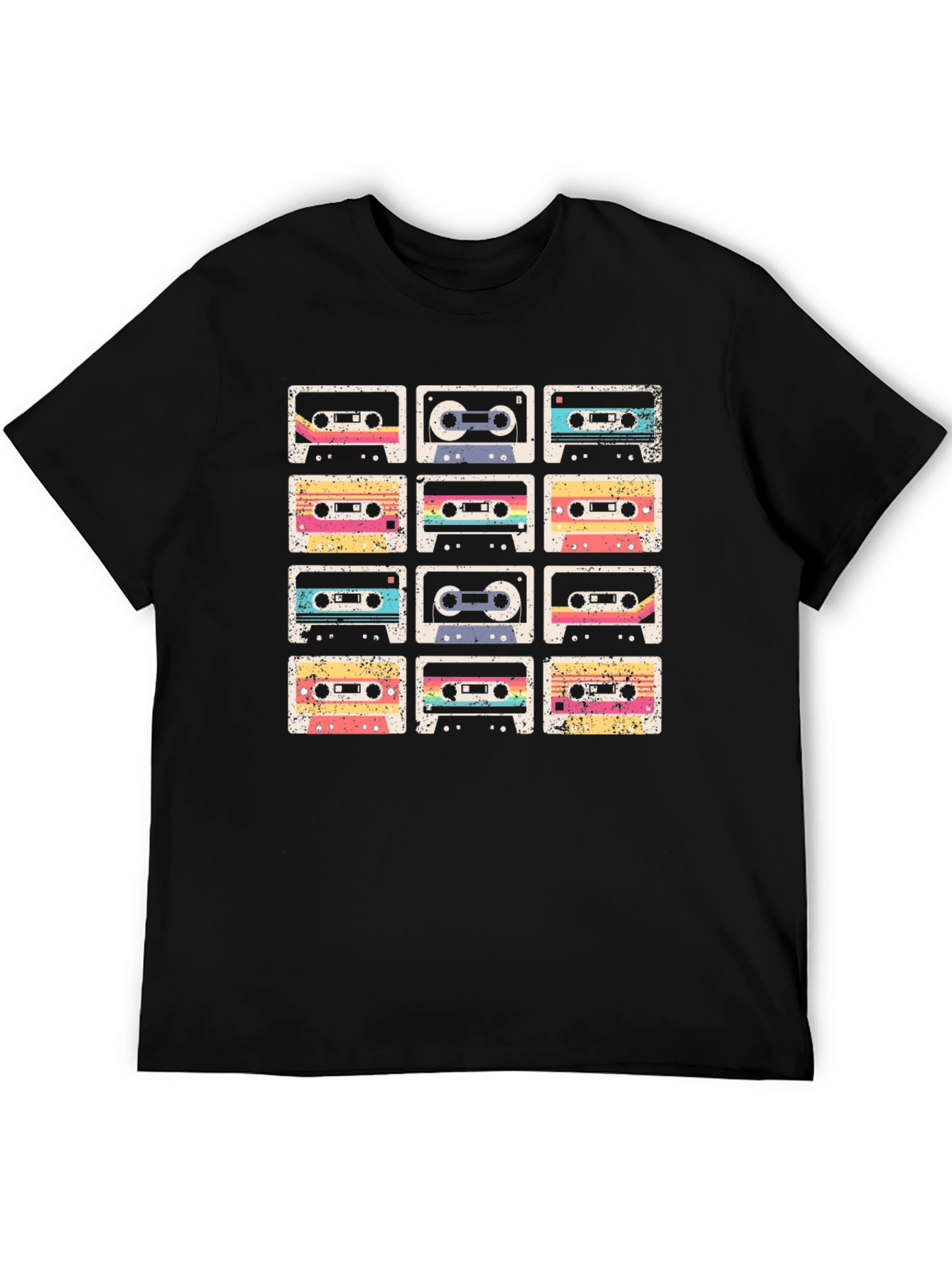 Retro Cassette Tape Grid Graphic Tee