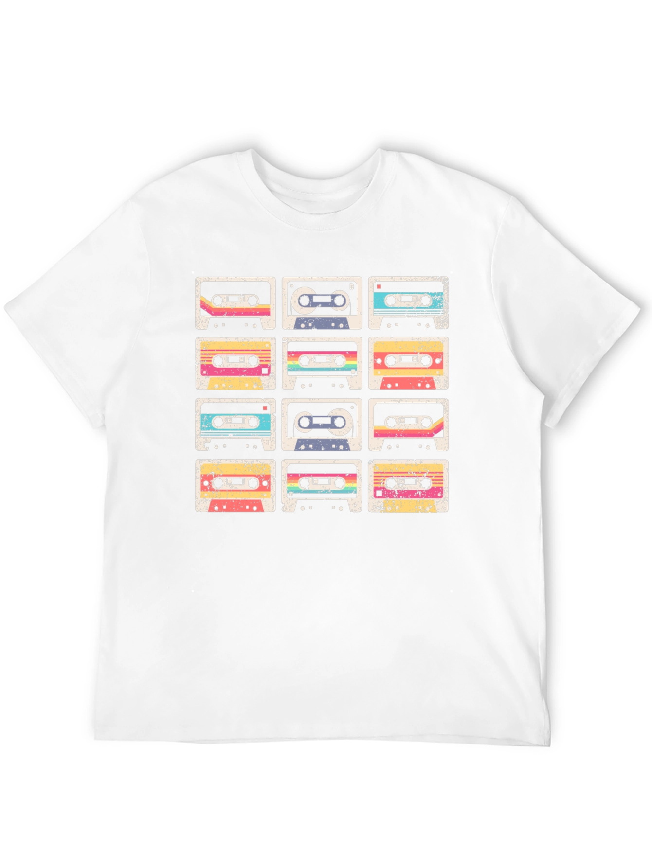 Retro Cassette Tape Grid Graphic Tee