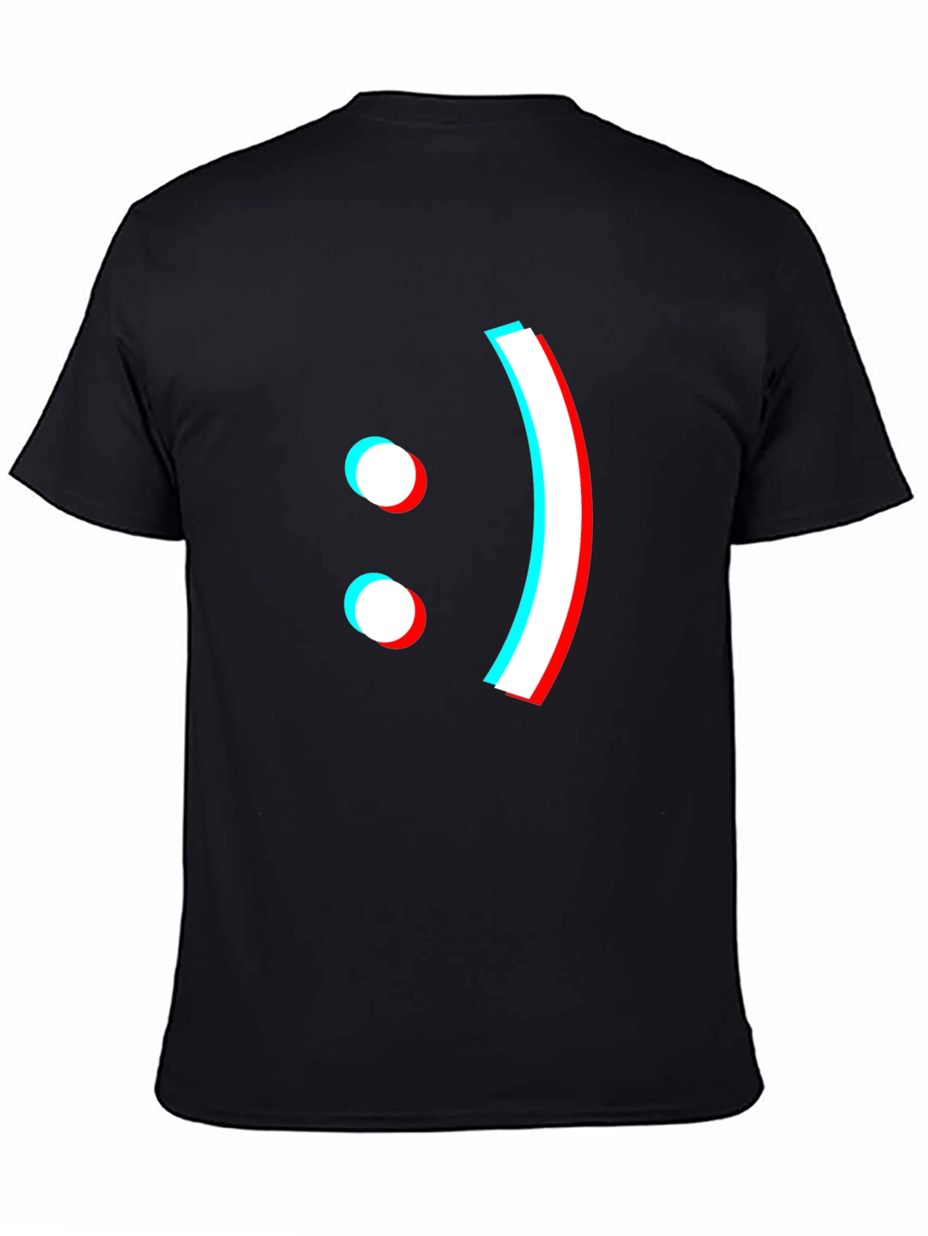 Stereoscopic Smiley Face Black T-Shirt