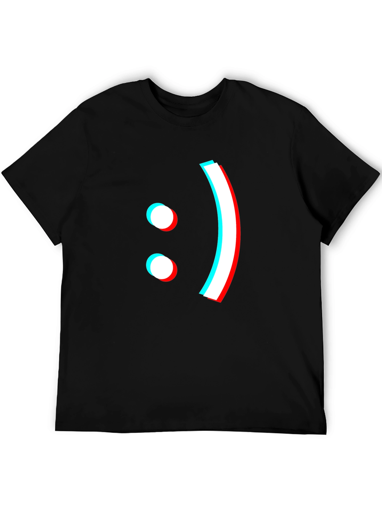 Stereoscopic Smiley Face Black T-Shirt