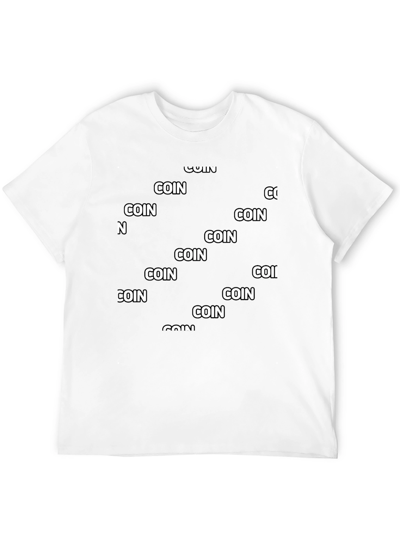 Coin Pattern Black T-Shirt