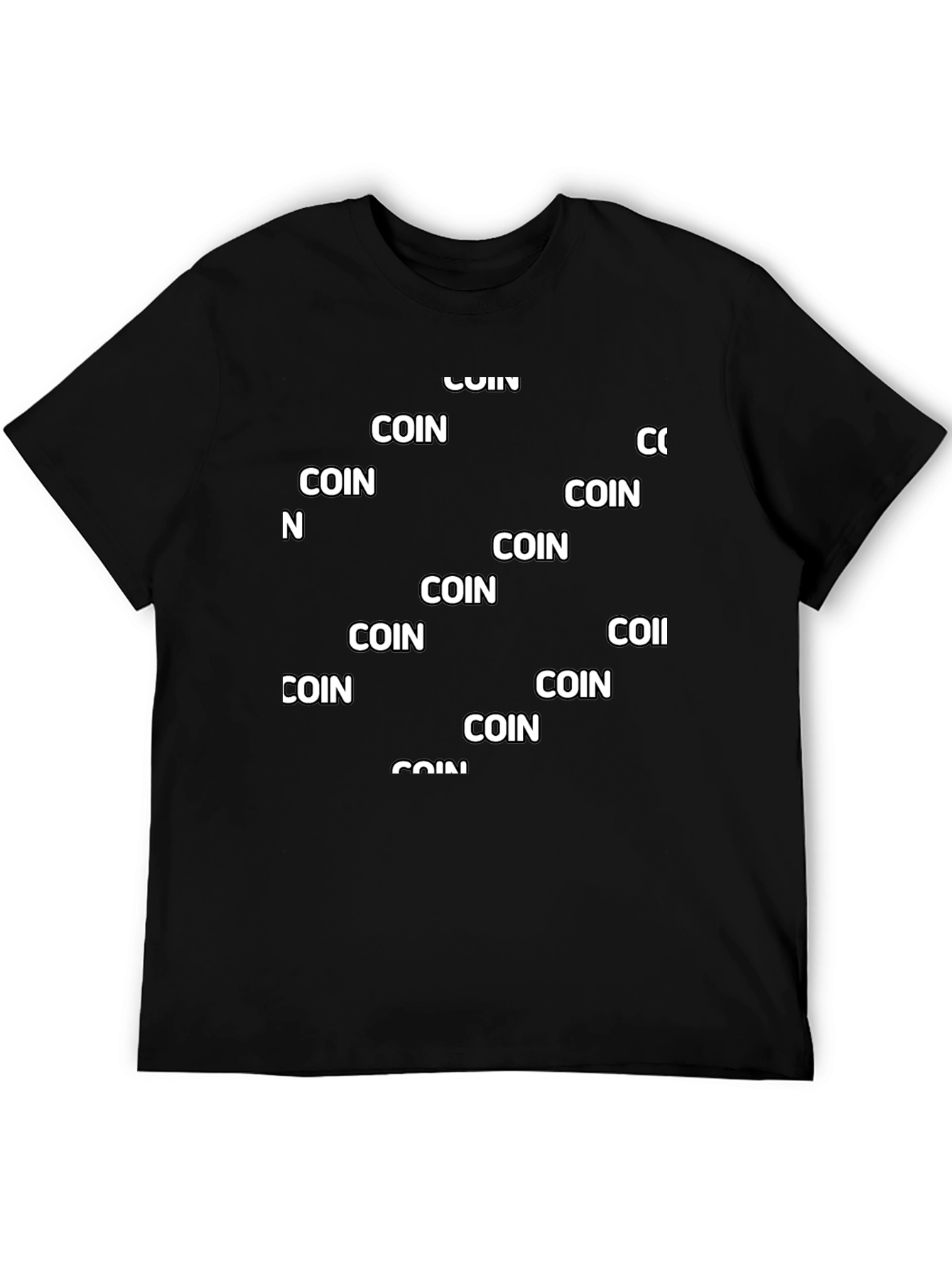 Coin Pattern Black T-Shirt