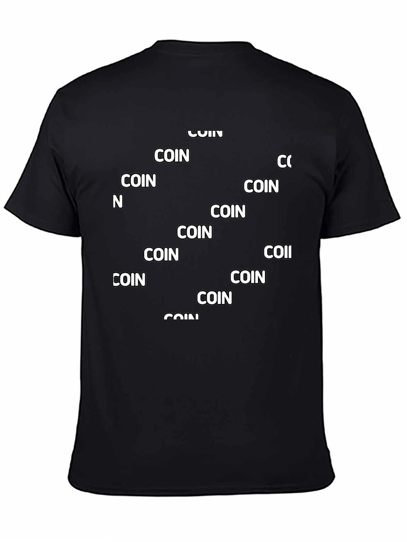 Coin Pattern Black T-Shirt