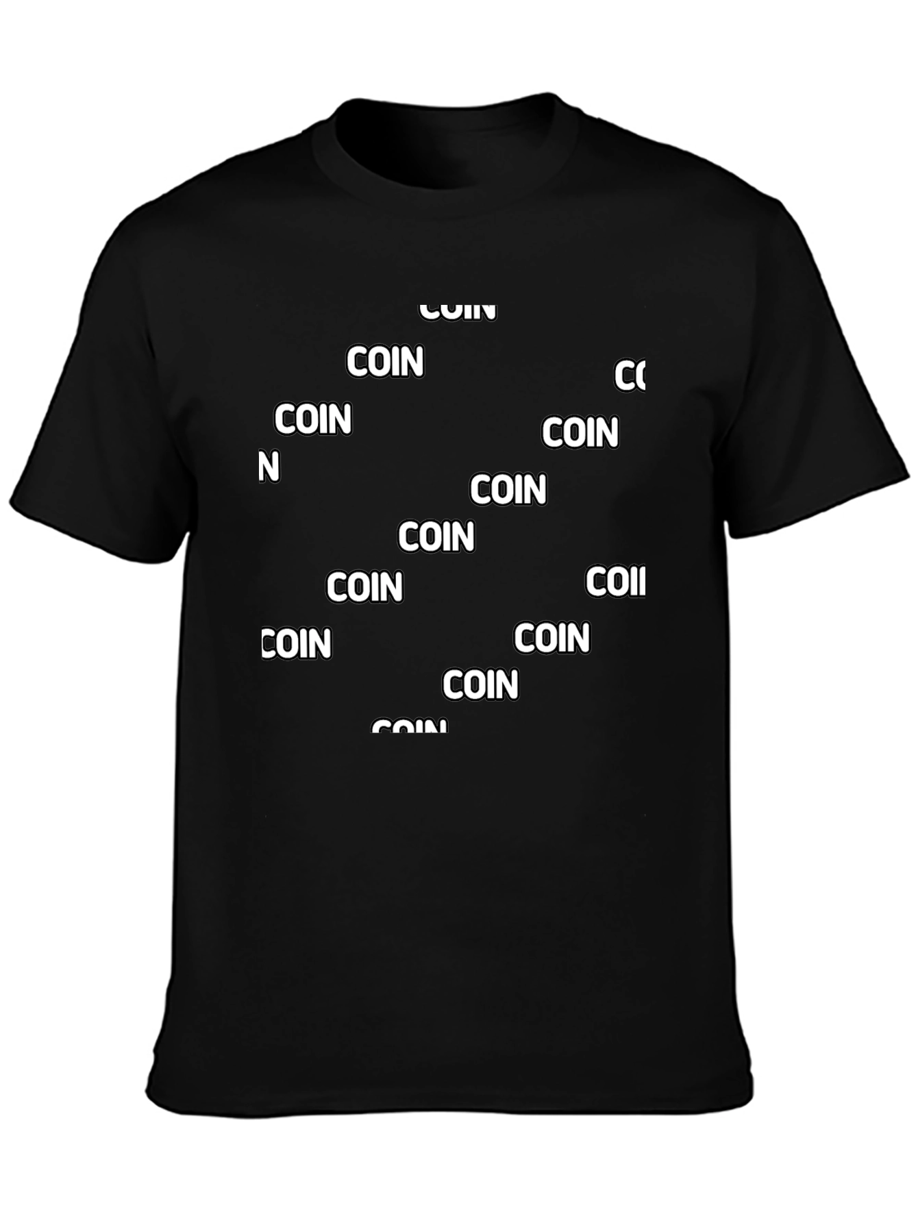 Coin Pattern Black T-Shirt
