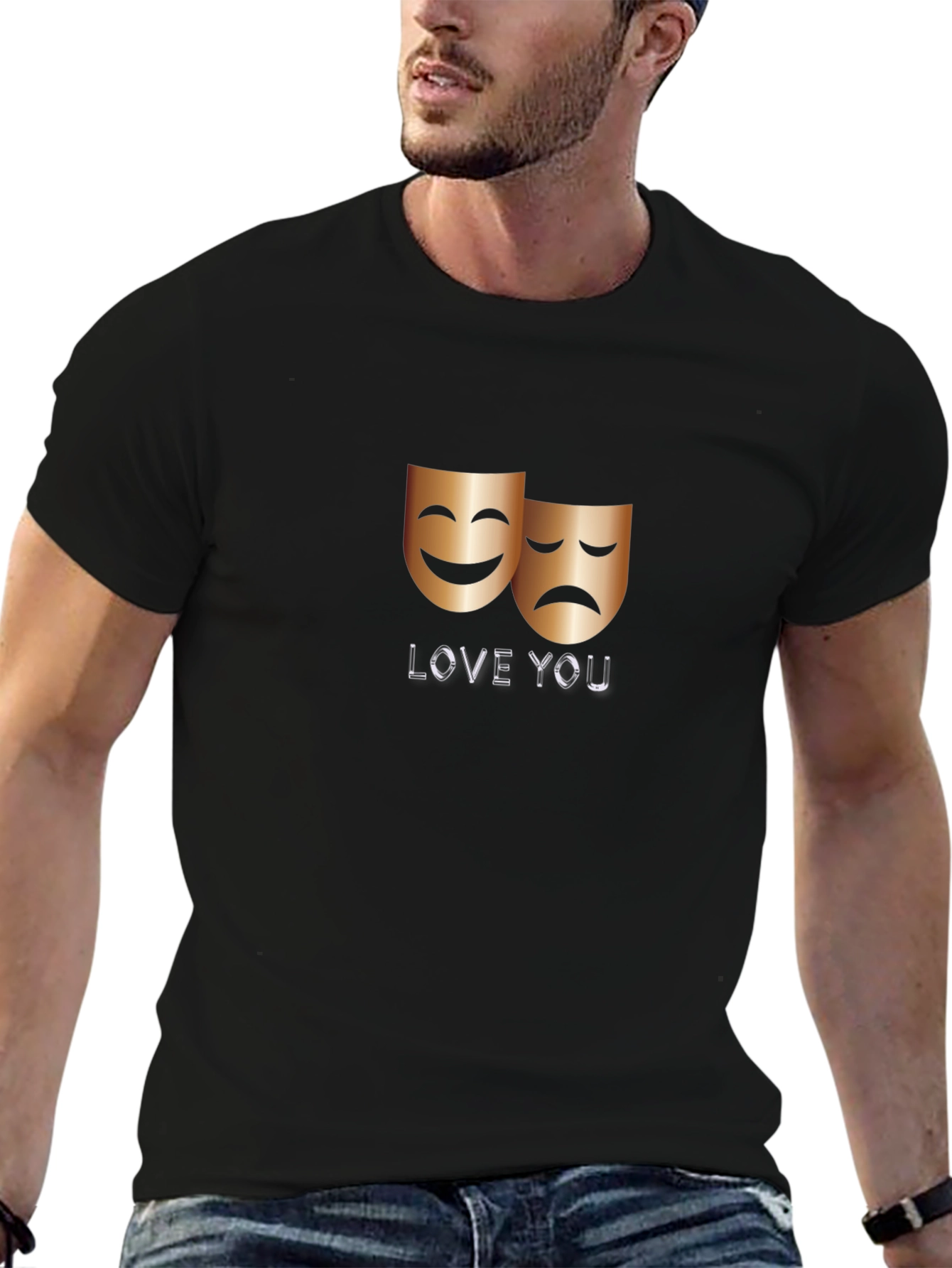 Love You Drama Masks Graphic Tee