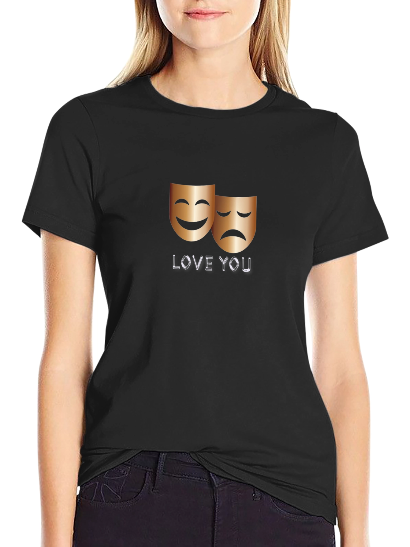Love You Drama Masks Graphic Tee