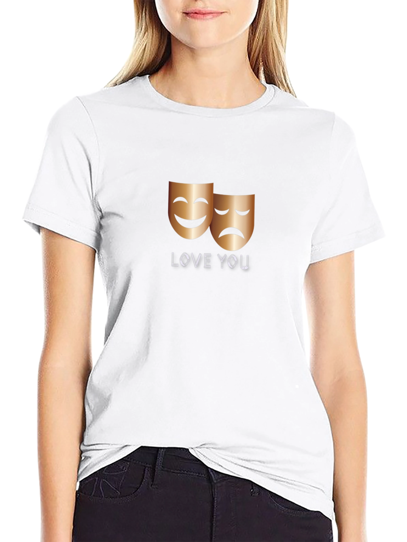 Love You Drama Masks Graphic Tee