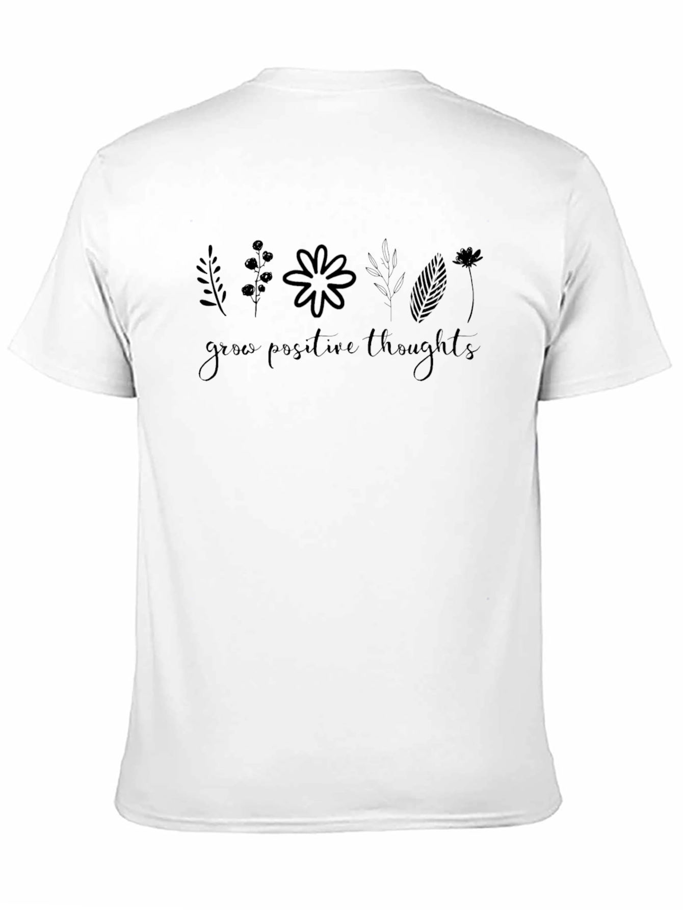 Grow Positive Thoughts Graphic Tee - Black