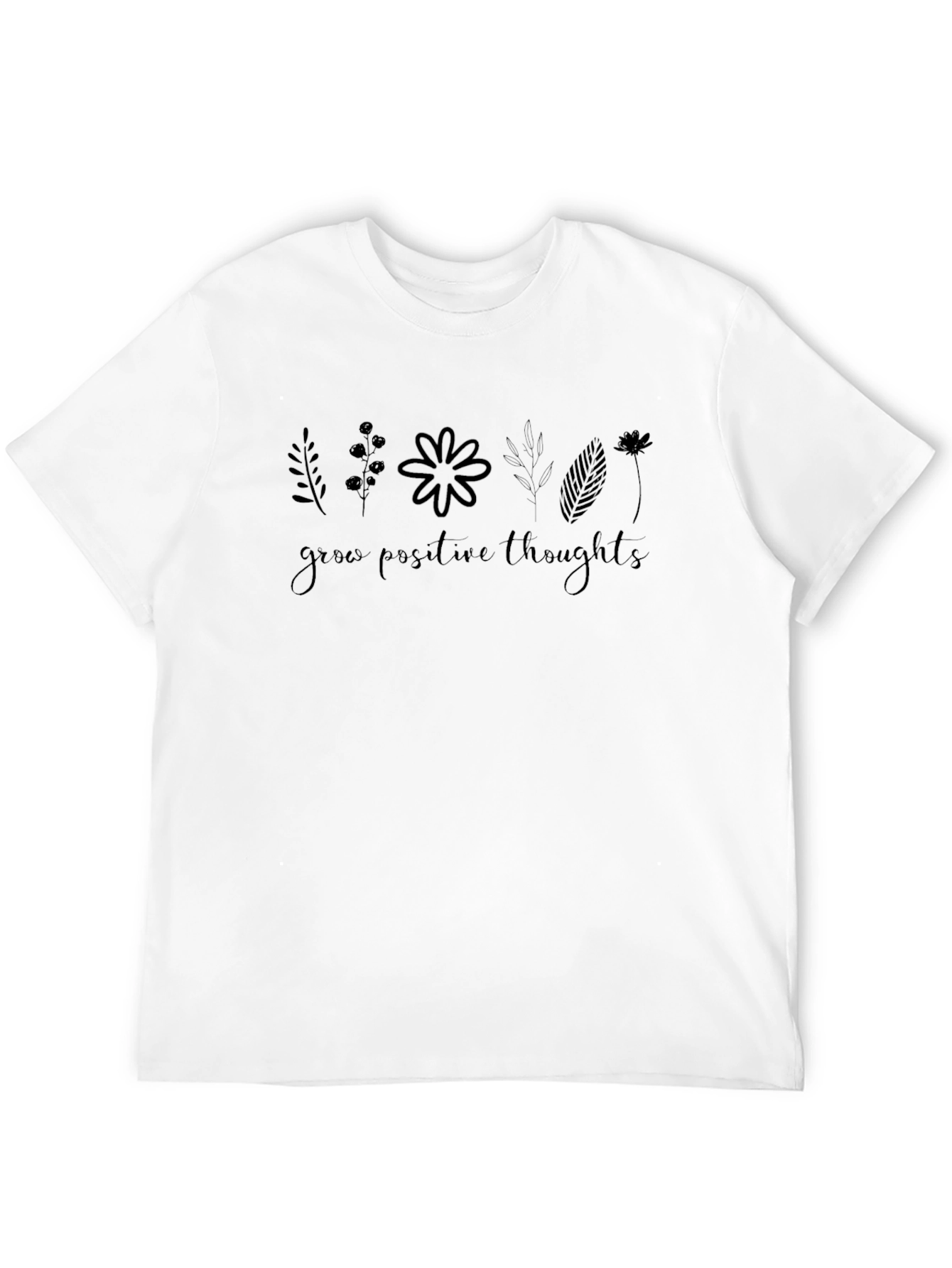 Grow Positive Thoughts Graphic Tee - Black