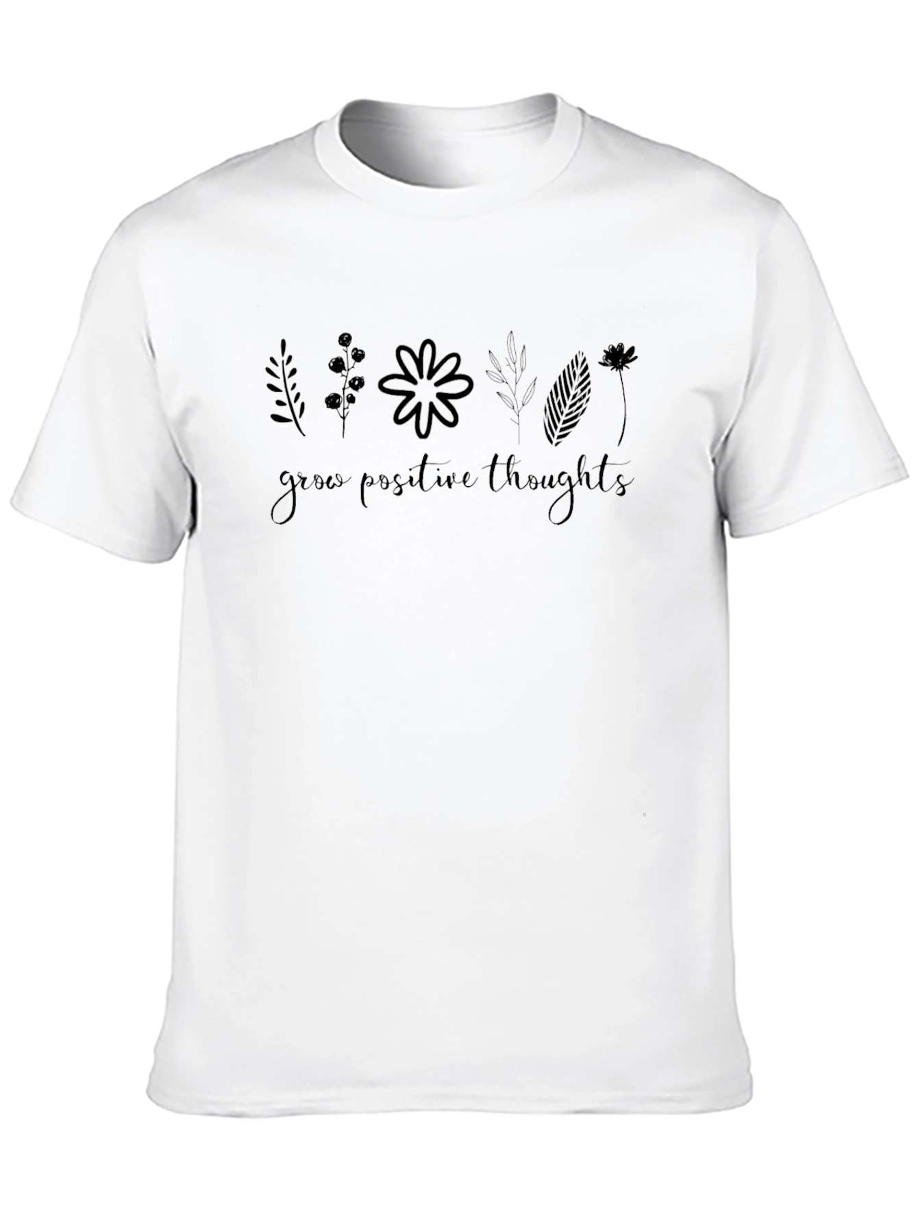 Grow Positive Thoughts Graphic Tee - Black
