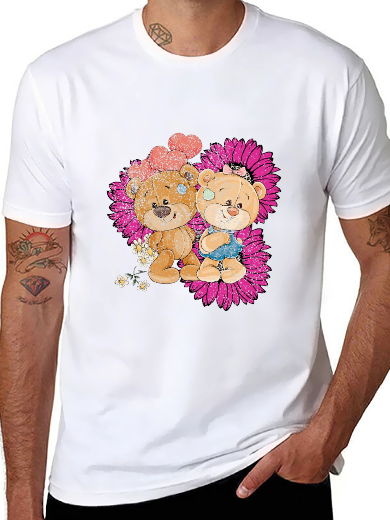 Cute Bear Couple Graphic T-Shirt