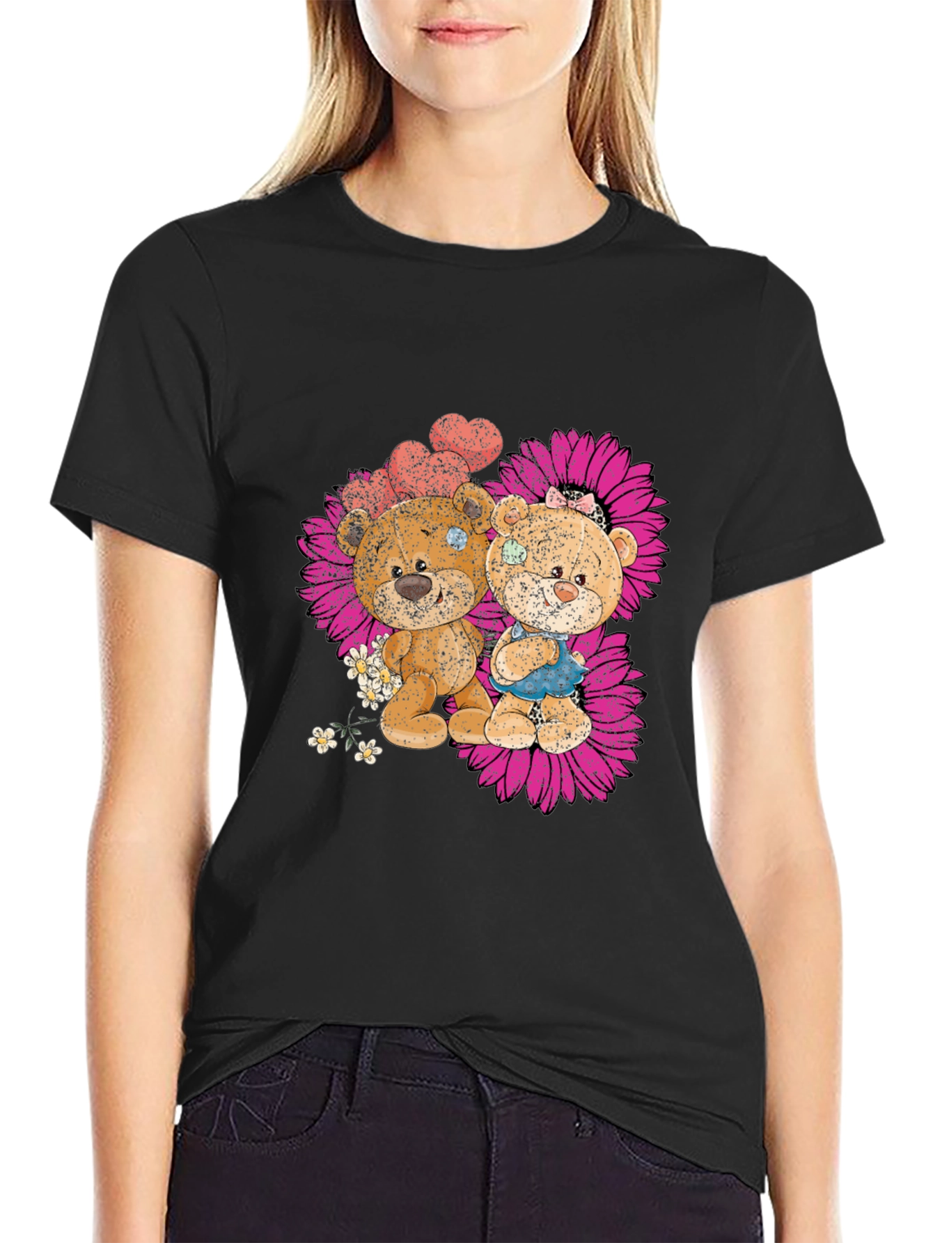 Cute Bear Couple Graphic T-Shirt