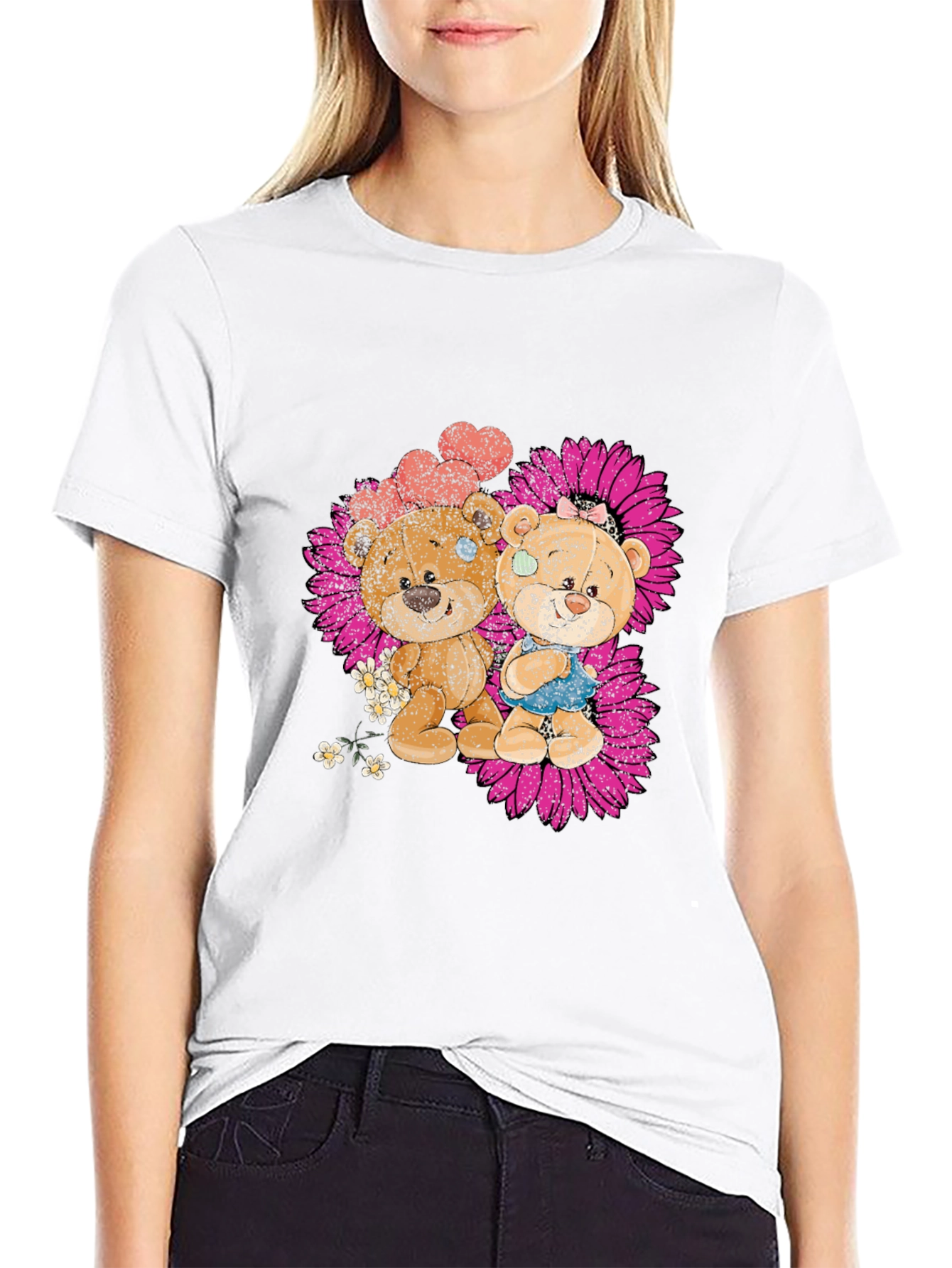 Cute Bear Couple Graphic T-Shirt