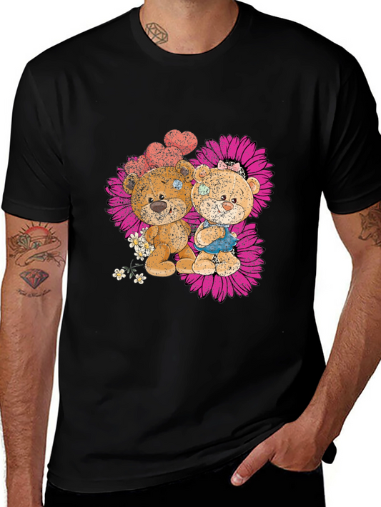 Cute Bear Couple Graphic T-Shirt