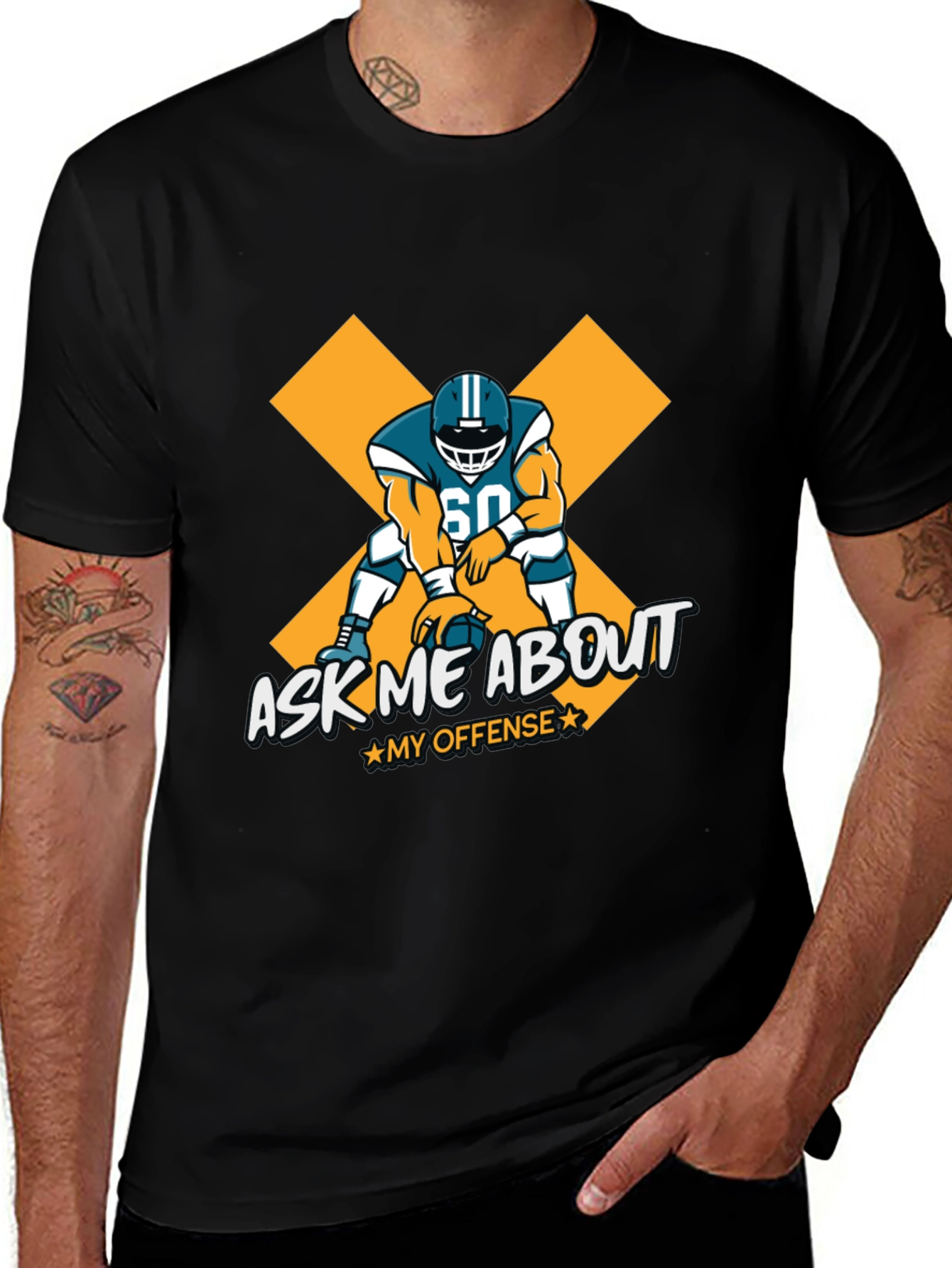 Ask Me About My Offense Football Graphic Tee