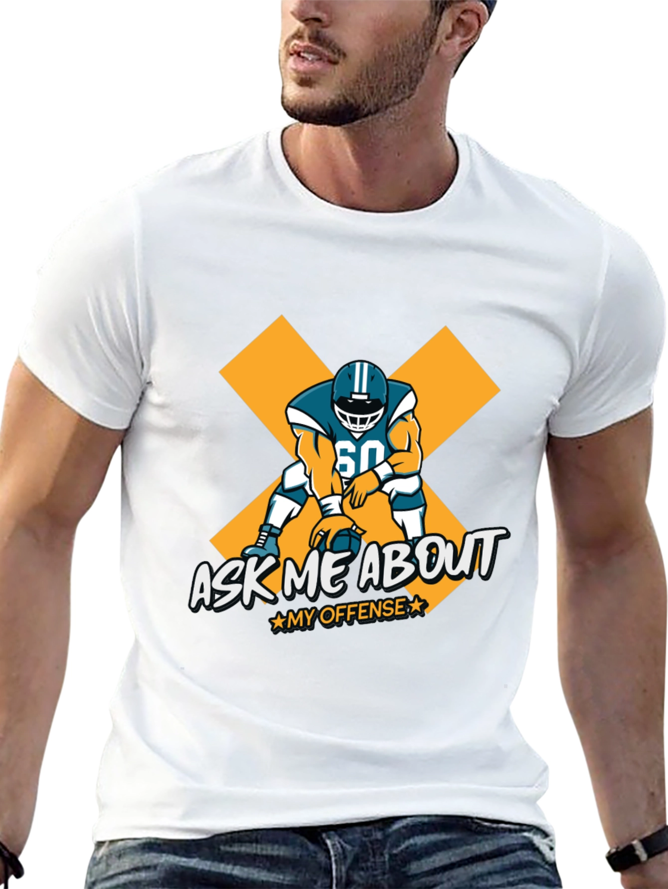 Ask Me About My Offense Football Graphic Tee