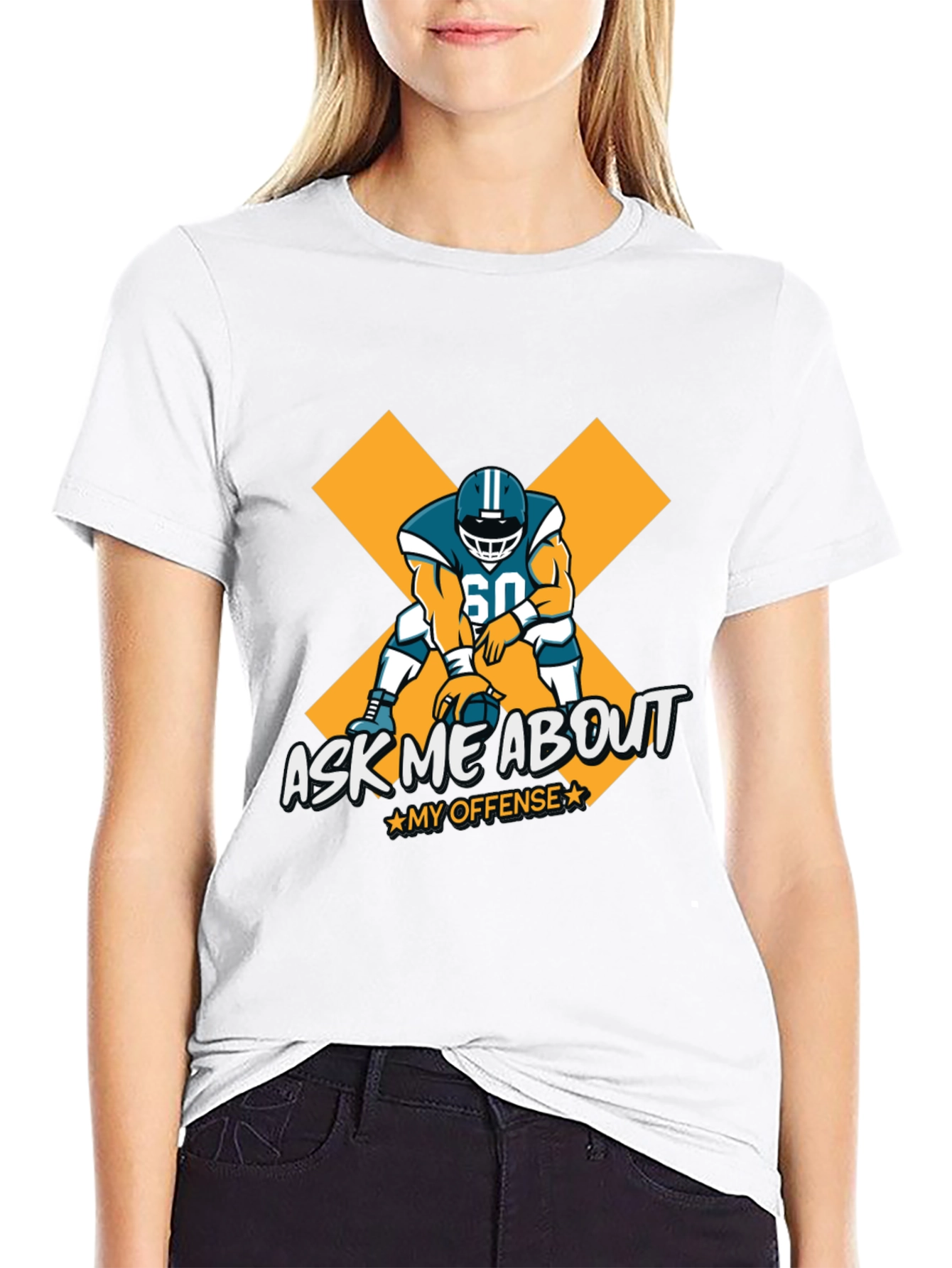 Ask Me About My Offense Football Graphic Tee