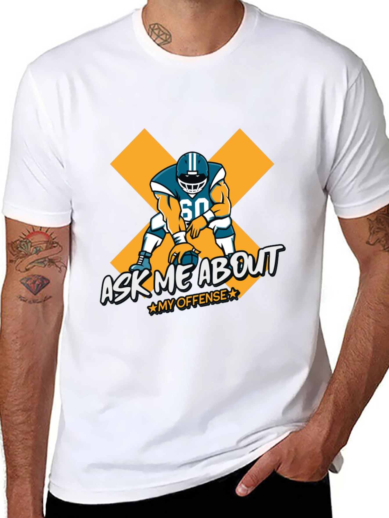 Ask Me About My Offense Football Graphic Tee