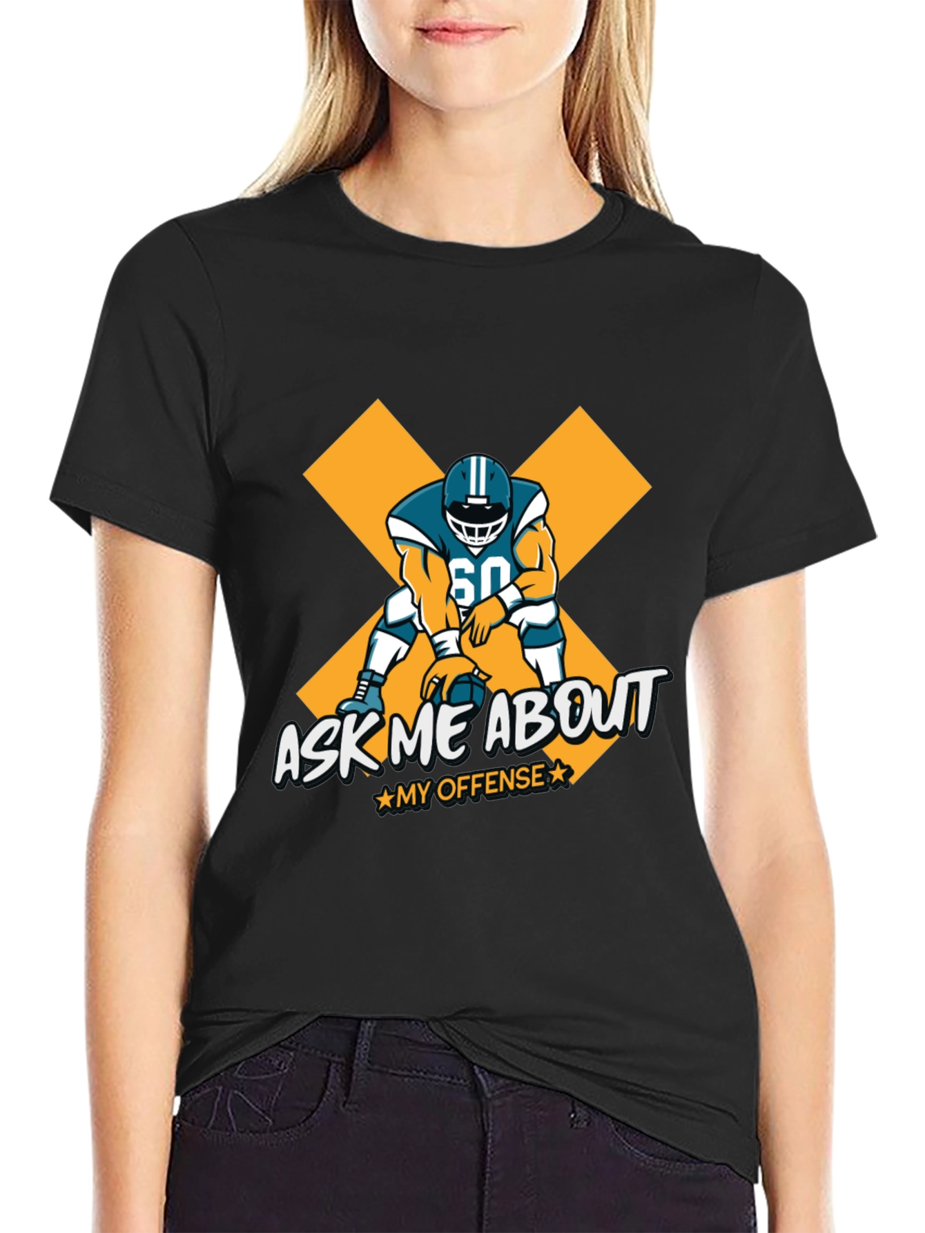 Ask Me About My Offense Football Graphic Tee
