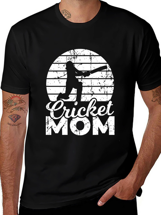 Cricket Mom Graphic Tee - Black Cotton T-Shirt