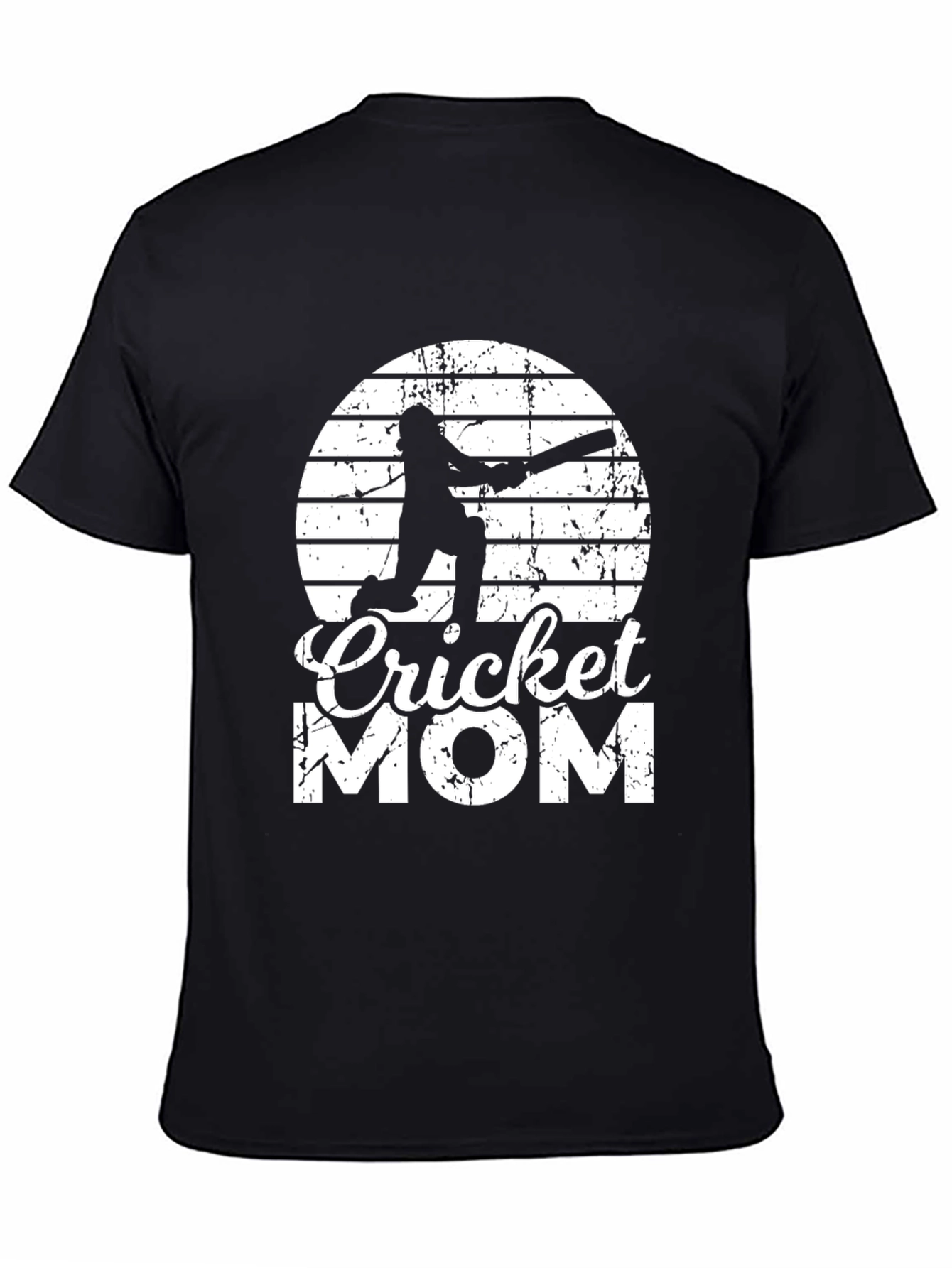 Cricket Mom Graphic Tee - Black Cotton T-Shirt