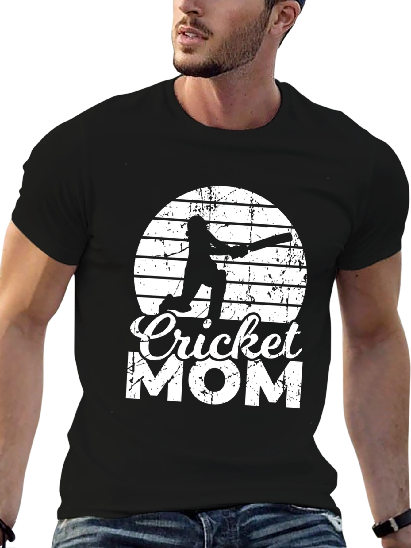 Cricket Mom Graphic Tee - Black Cotton T-Shirt