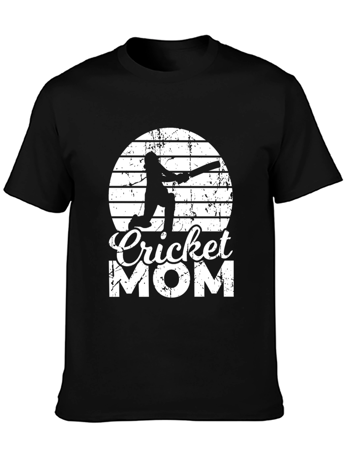 Cricket Mom Graphic Tee - Black Cotton T-Shirt