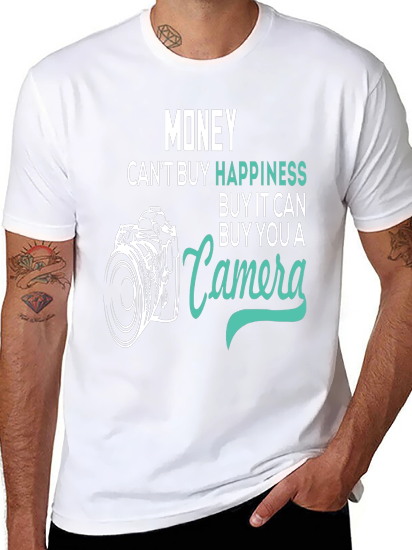 Money Cant Buy Happiness Camera T-Shirt
