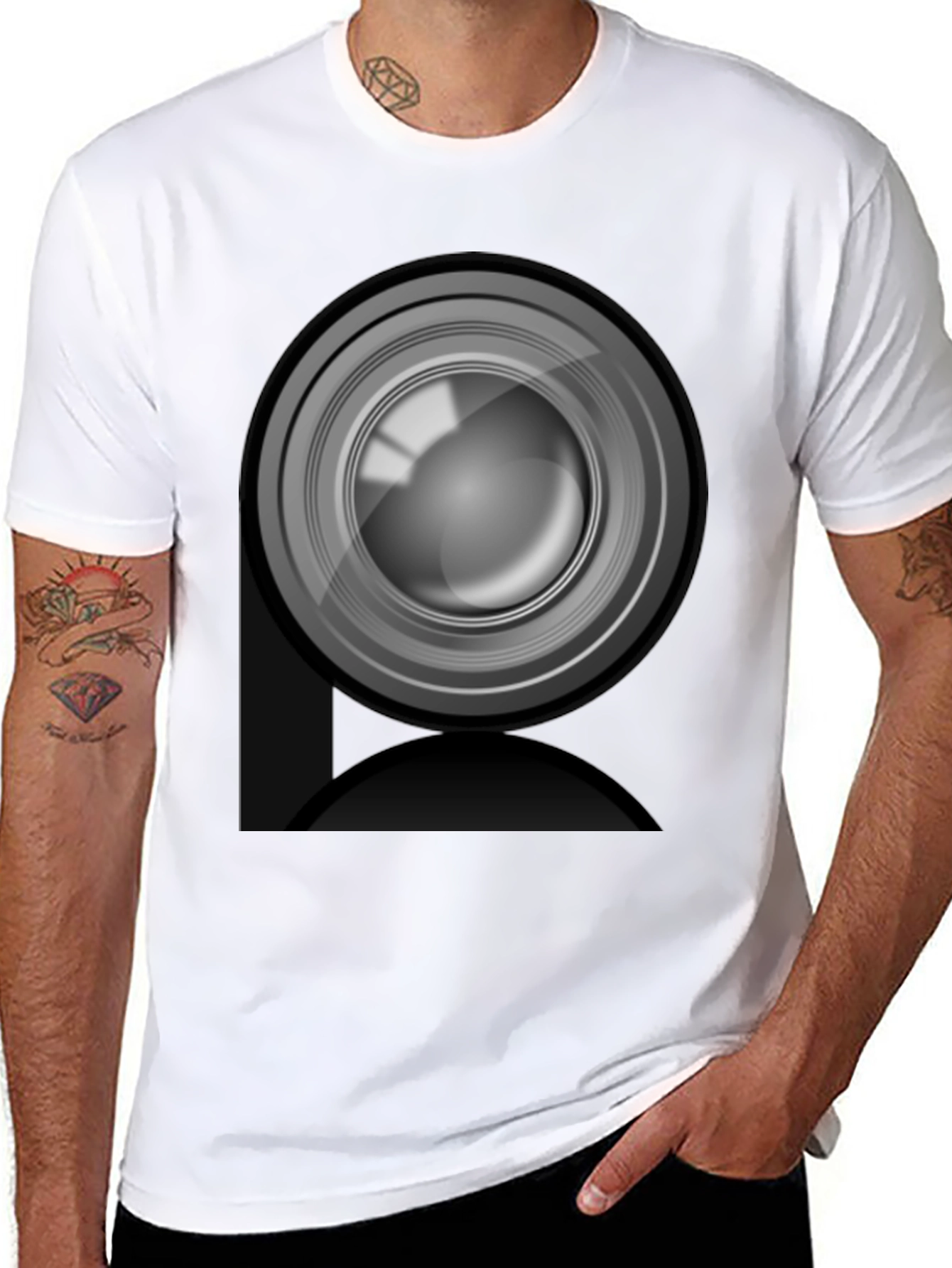 Camera Lens Graphic Print Tee