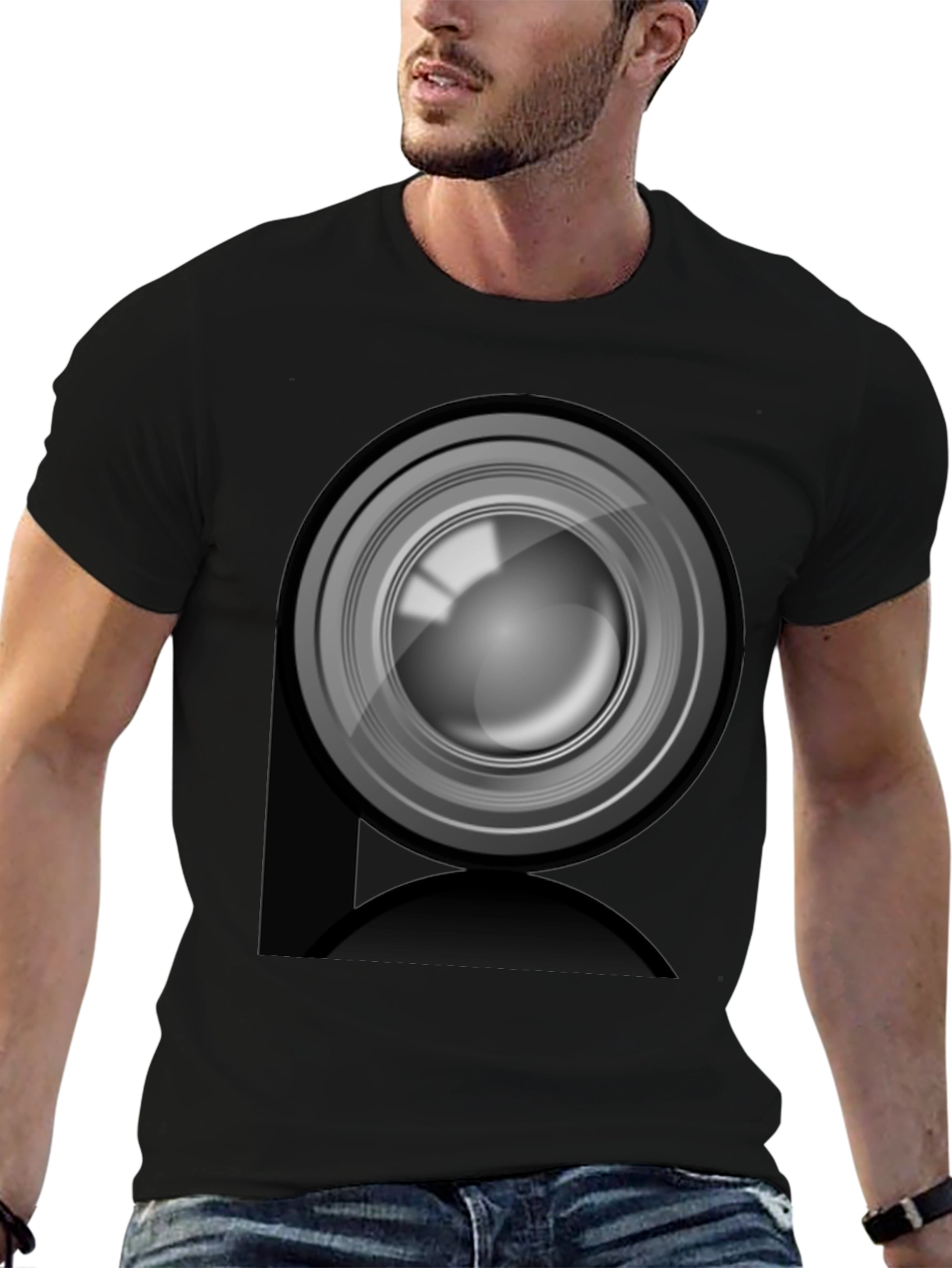 Camera Lens Graphic Print Tee