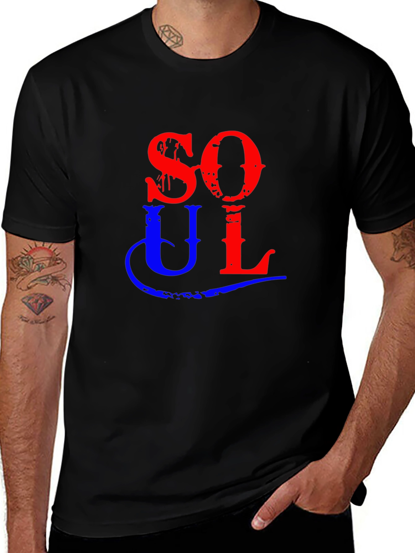 Soul Graphic Tee - Black Cotton Shirt