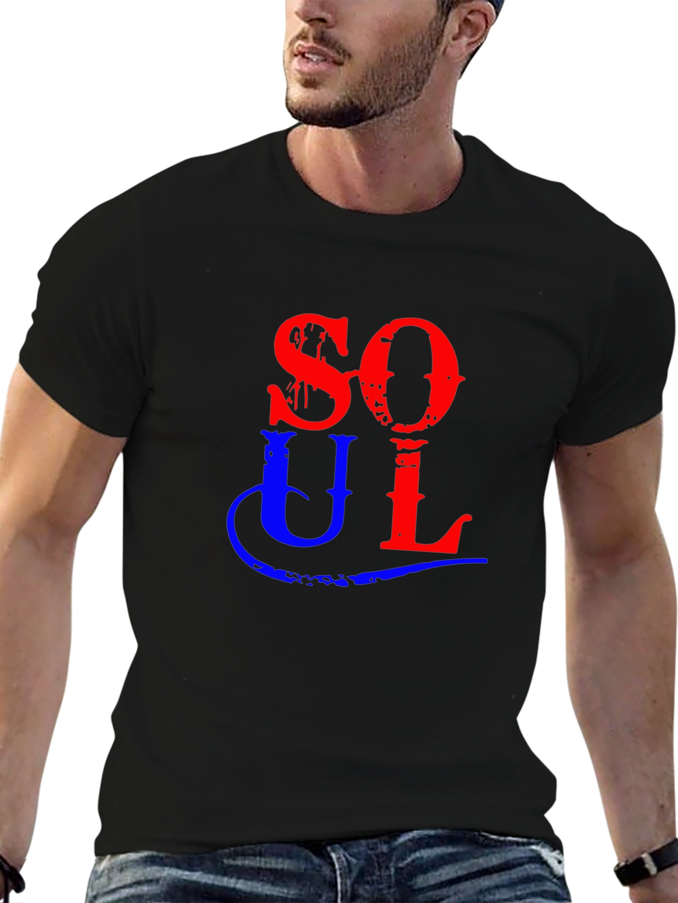 Soul Graphic Tee - Black Cotton Shirt