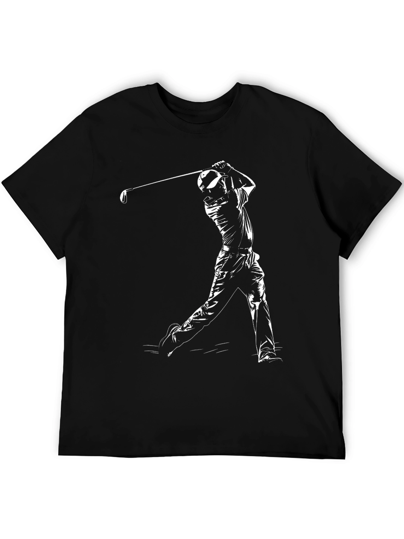 Golf Swing Graphic Tee - Black Cotton Blend