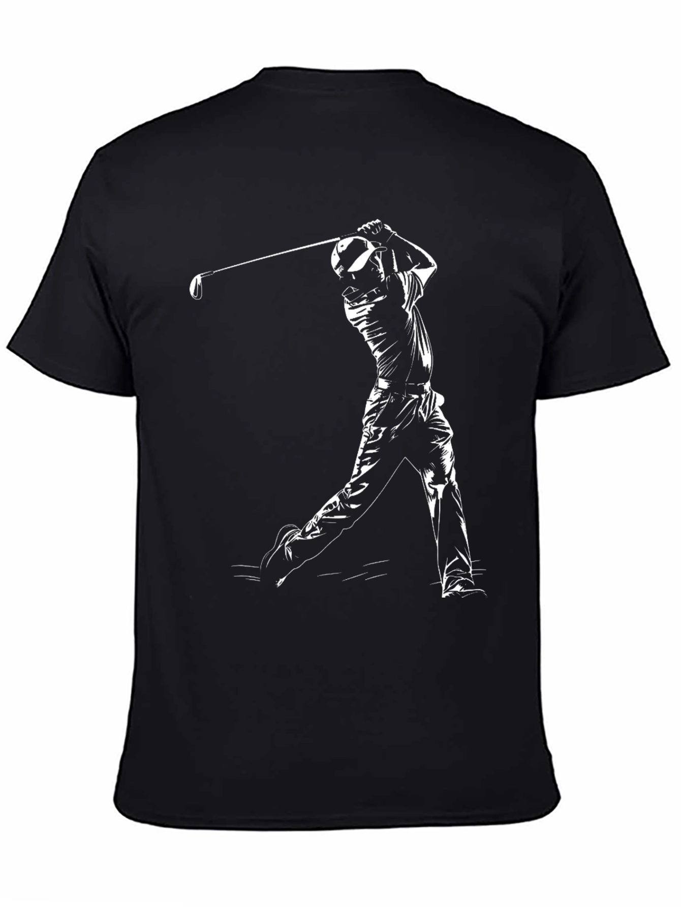 Golf Swing Graphic Tee - Black Cotton Blend