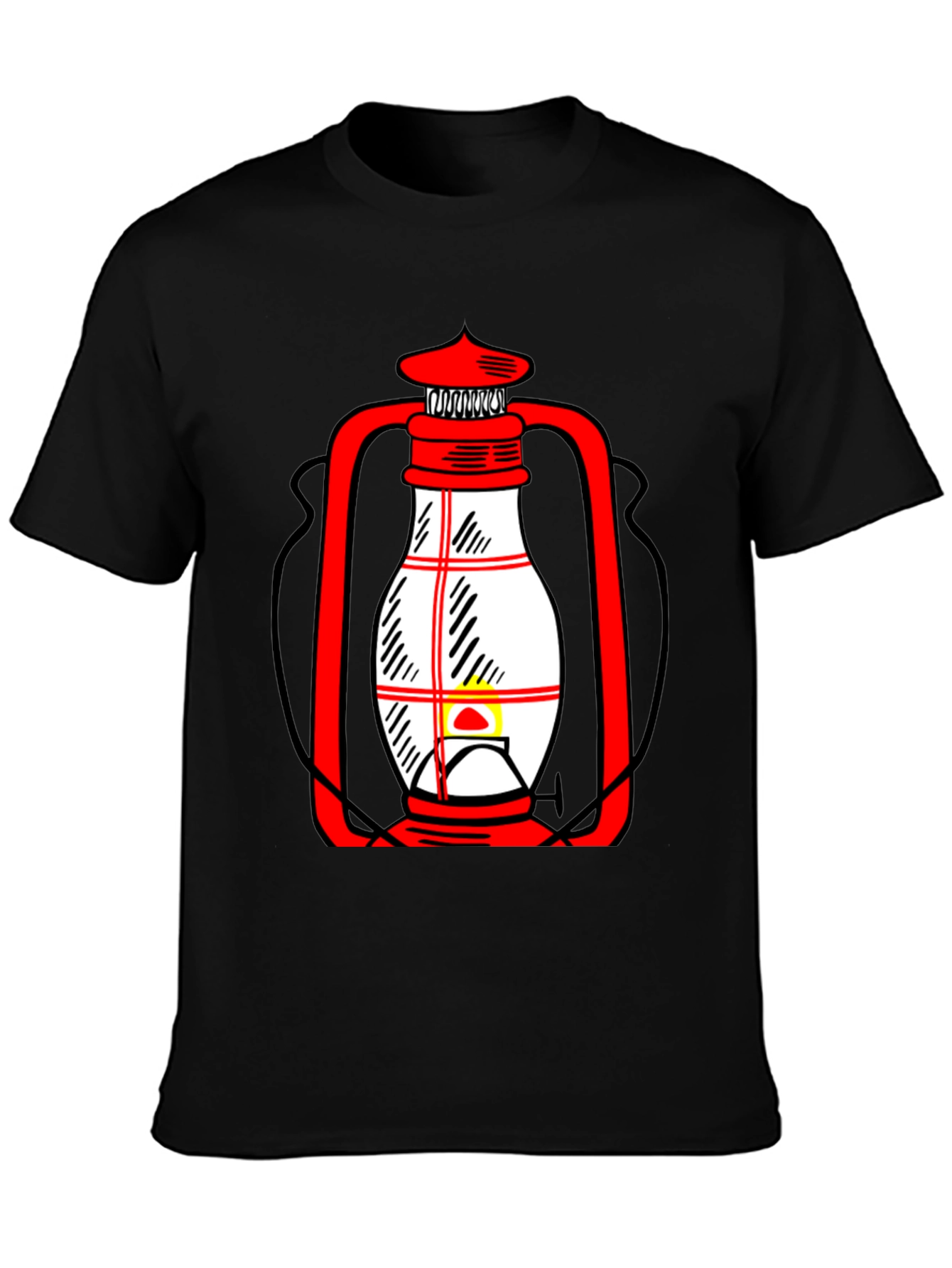 Lantern Graphic T-Shirt - Black Casual Tee