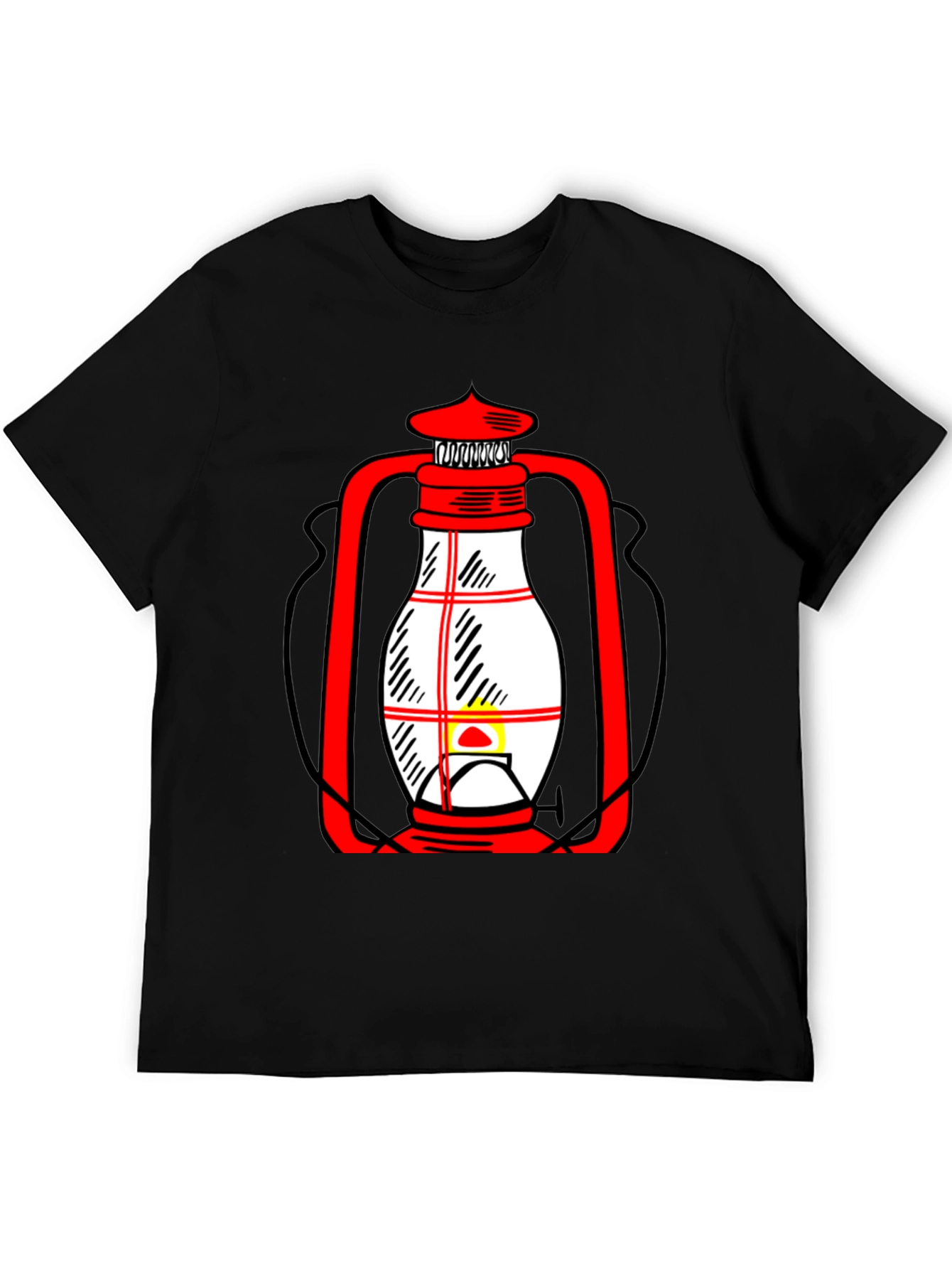 Lantern Graphic T-Shirt - Black Casual Tee