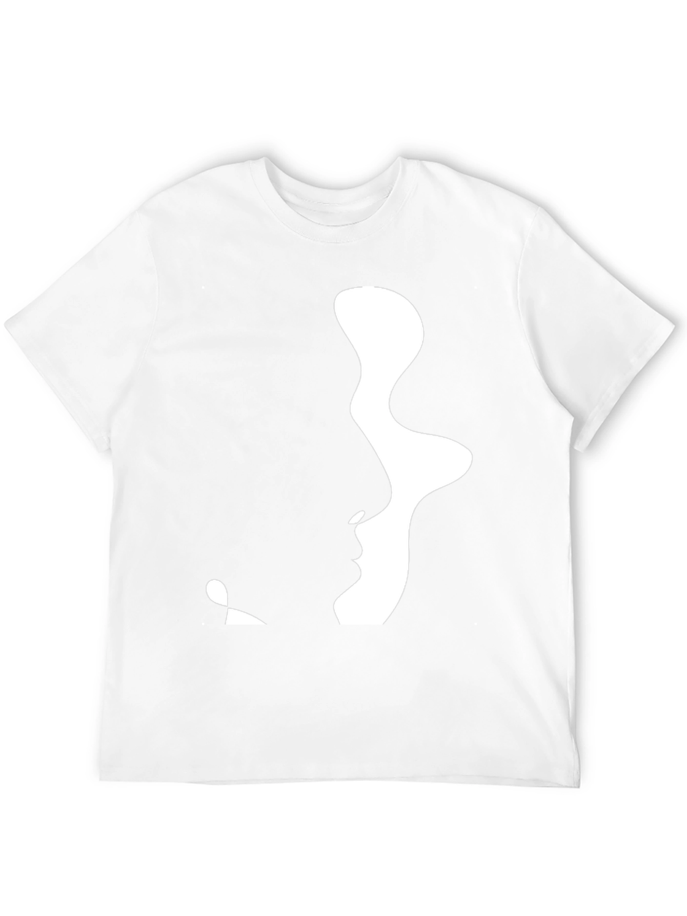 Abstract Faces Graphic Tee - Modern Black T-Shirt