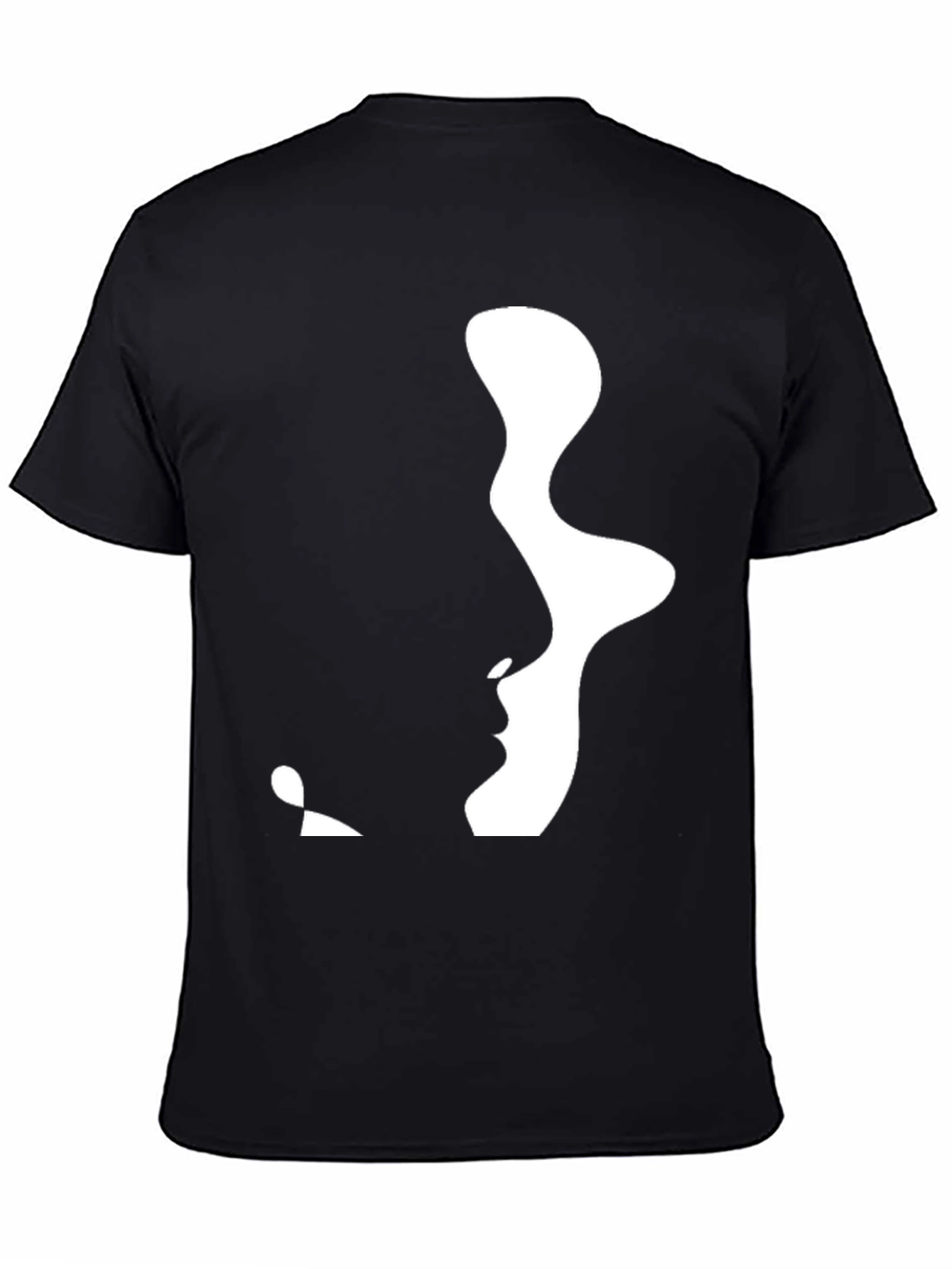 Abstract Faces Graphic Tee - Modern Black T-Shirt