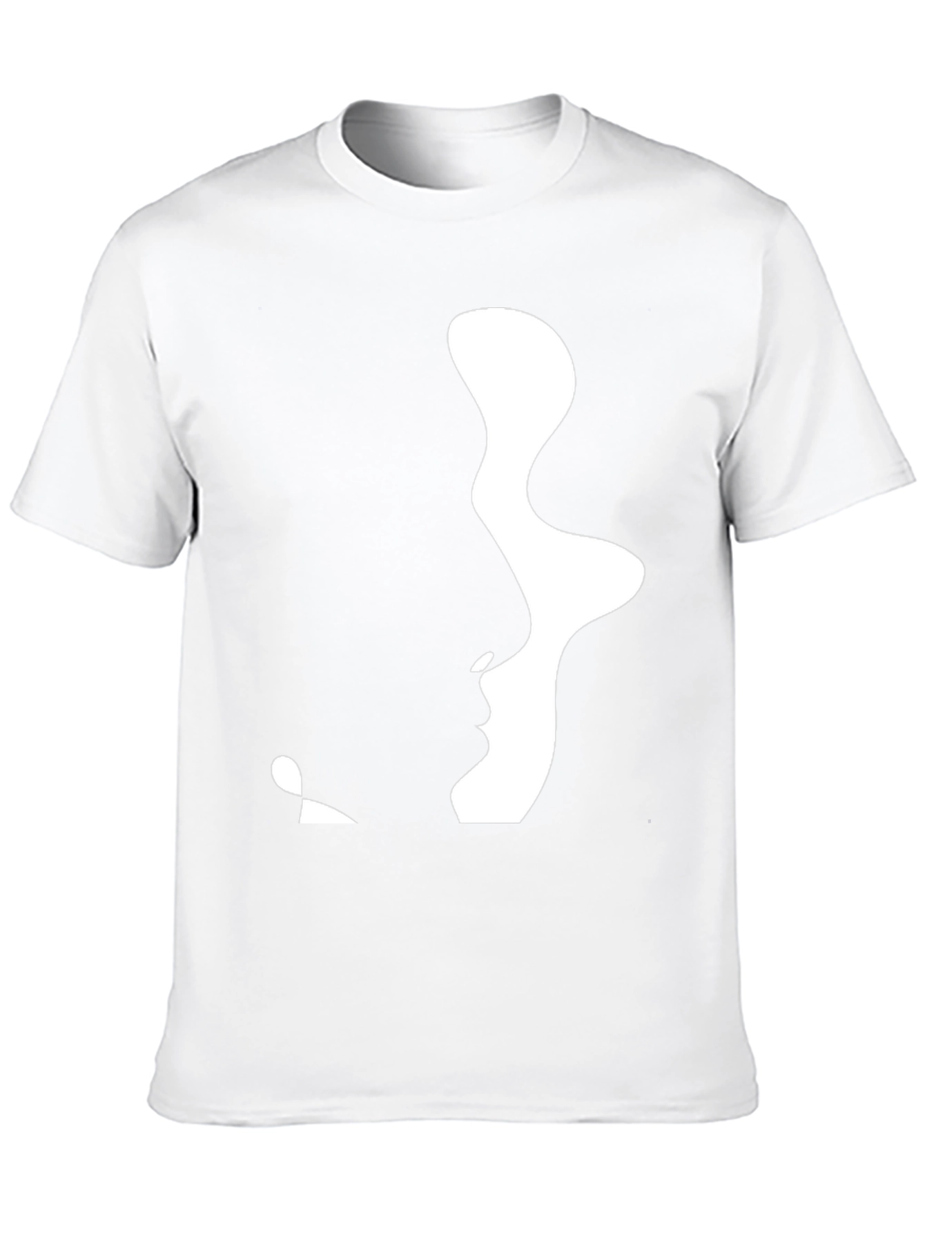 Abstract Faces Graphic Tee - Modern Black T-Shirt