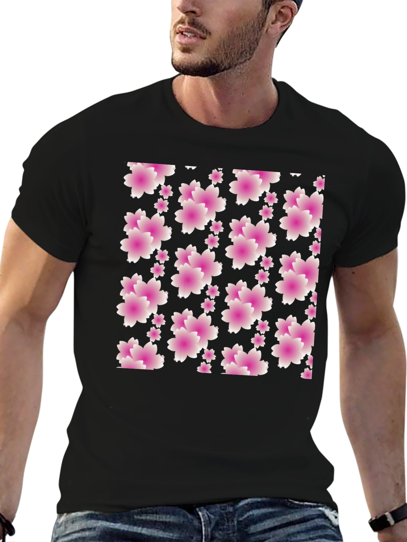 Floral Blossom Black T-Shirt
