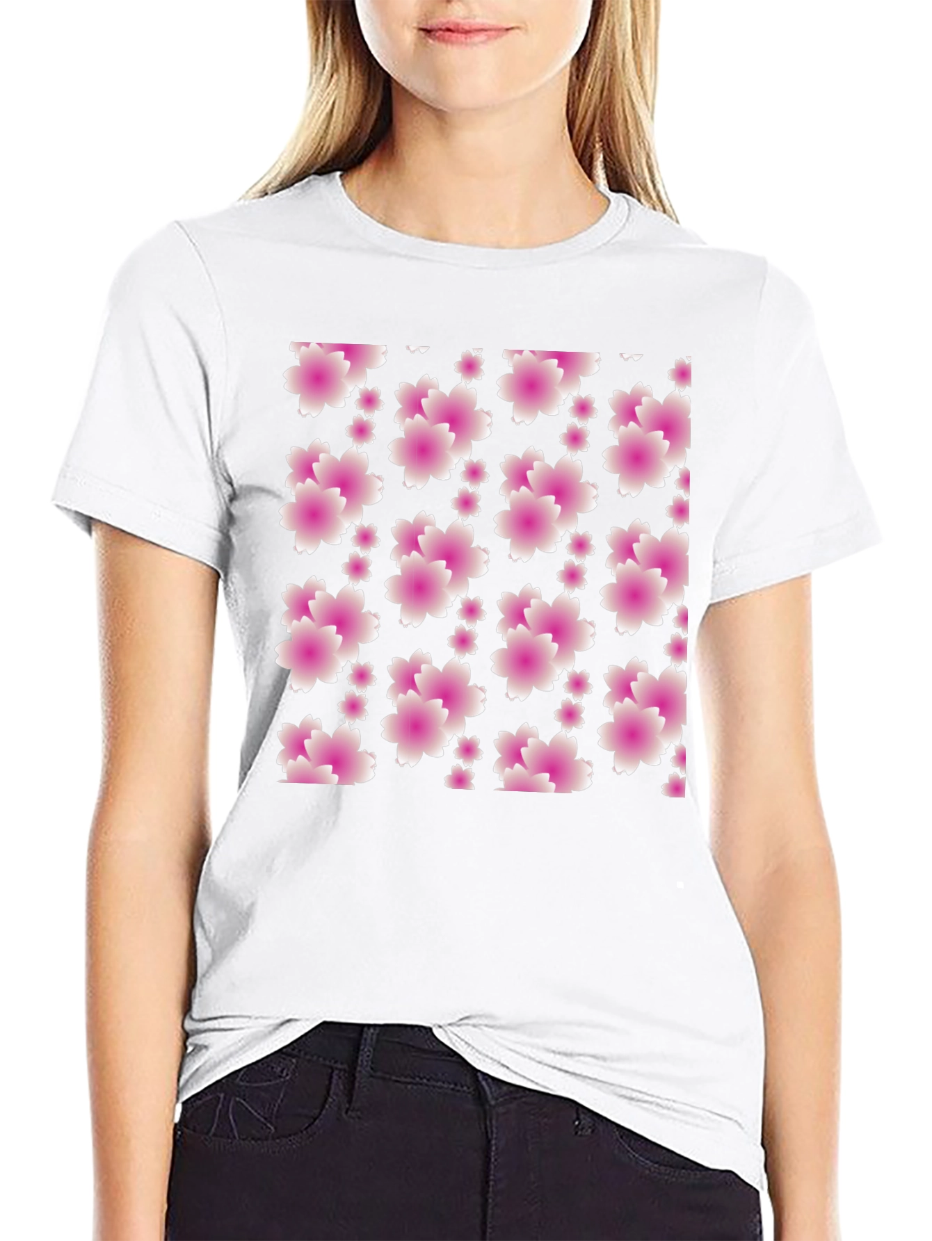 Floral Blossom Black T-Shirt