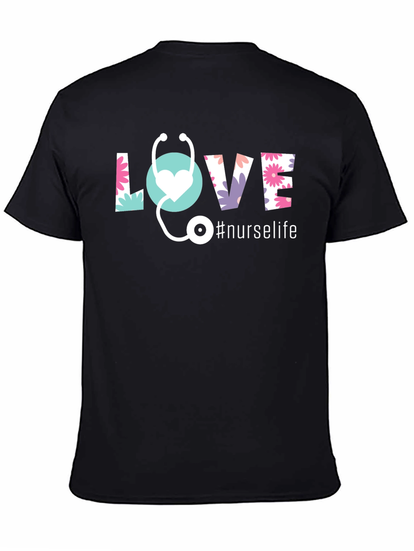 Nurse Life Floral LOVE Graphic T-Shirt
