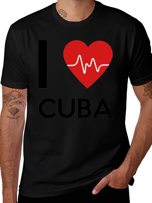 I Love Cuba Heartbeat T-Shirt - Stylish Graphic Tee