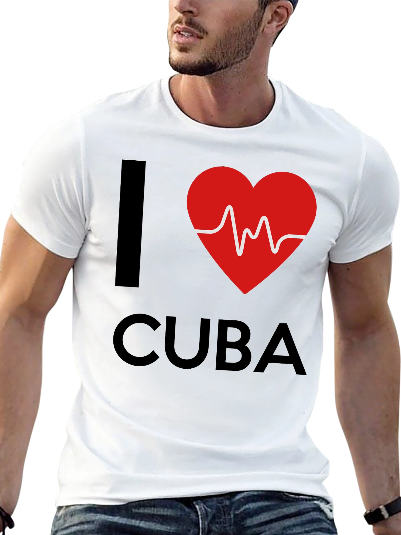 I Love Cuba Heartbeat T-Shirt - Stylish Graphic Tee